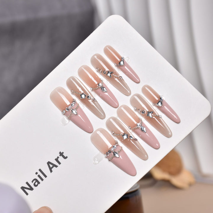Glamorous Rhinestone-Embellished Press-On Nail Extensions Kalsten