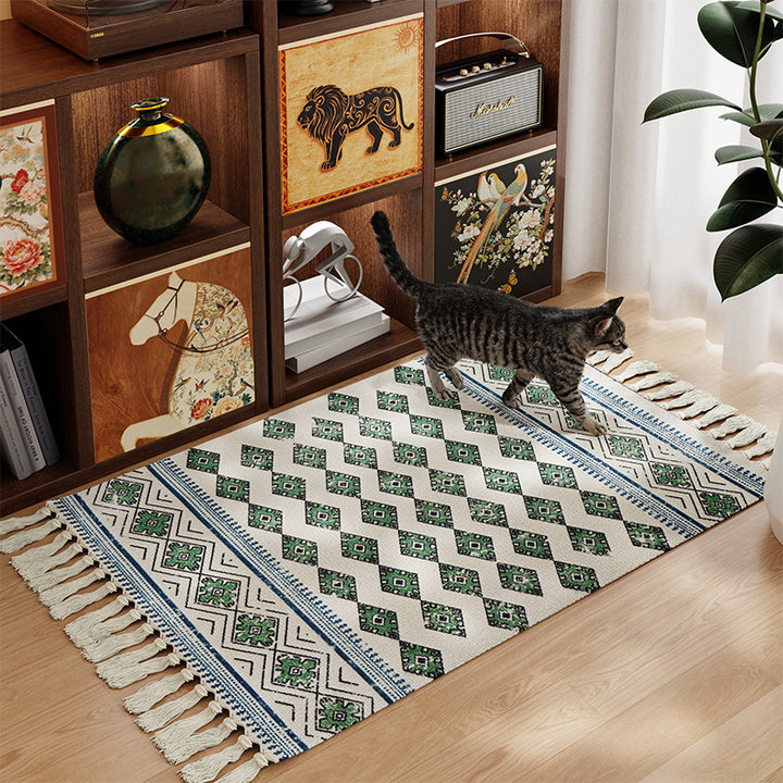 Decorative Area Rug with Fringed Edges Kalsten