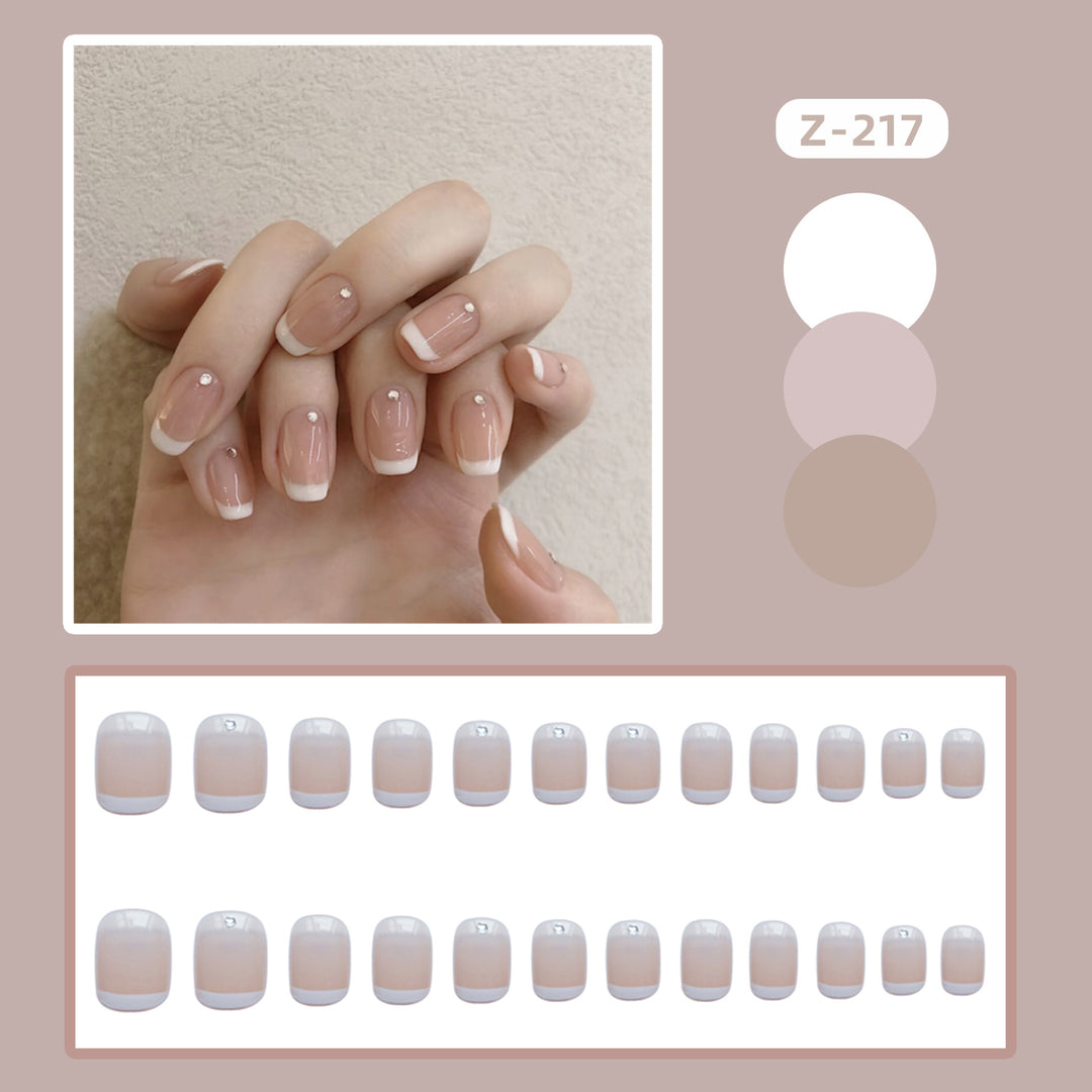 Elegant Rhinestone-Accent Press-On Nails