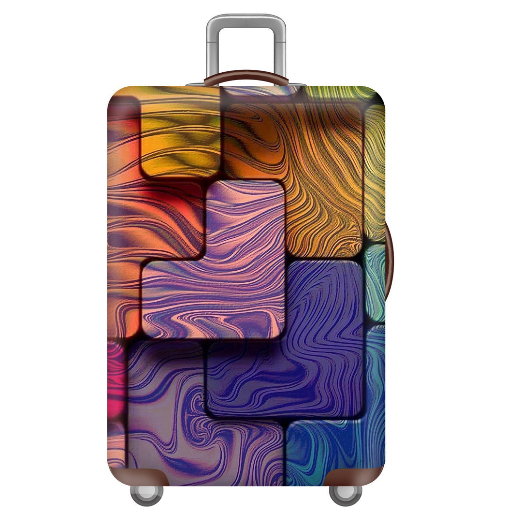 Unisex nan elastic suitcase cover with three-dimensional honeycomb pattern, shock-absorbing stretch protection cover for trolley with zipper Kalsten