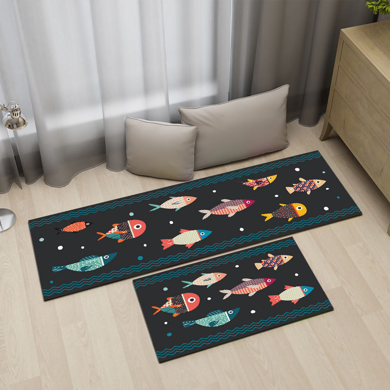 Whimsical Cartoon-Themed Kitchen Mat