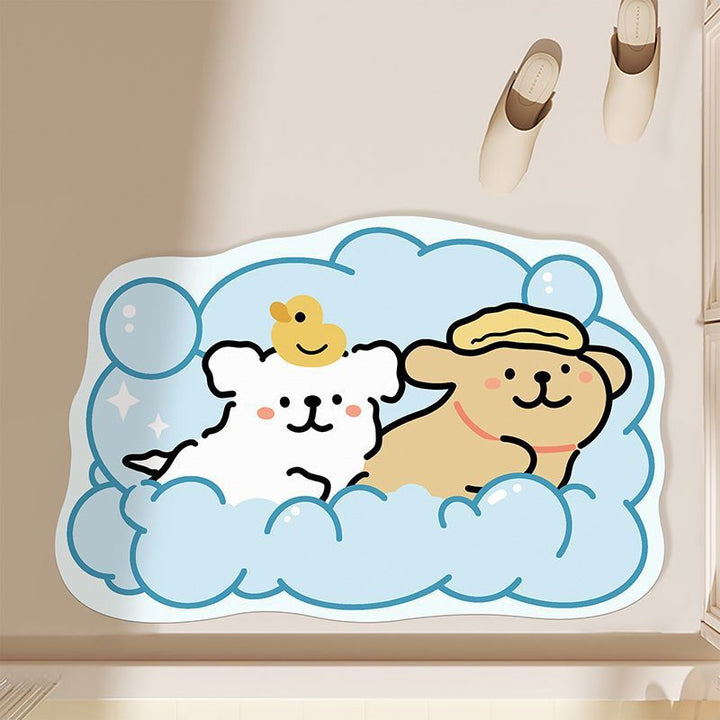 Playful Cartoon Theme Bath Mat Kalsten