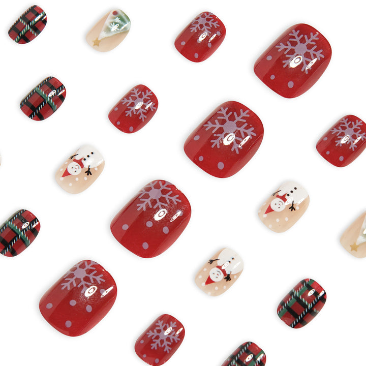 Festive Holiday-Themed Acrylic Nail Art Kalsten