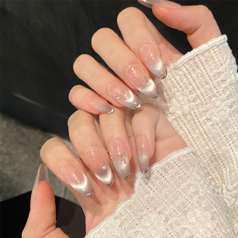 Decorative Press-On Nail Set with Glitter and Rhinestone Accents Kalsten