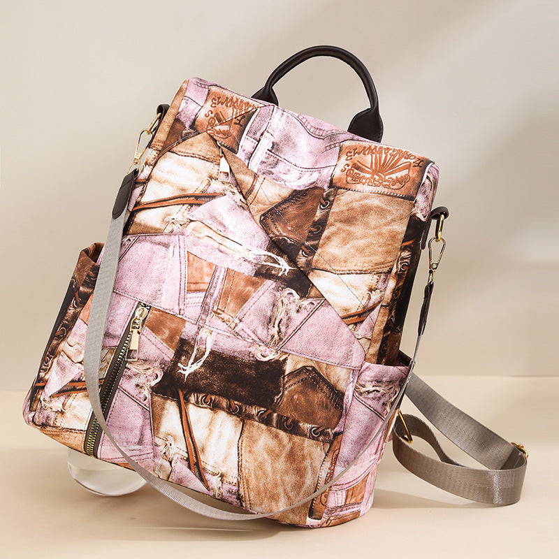 Artistic Patchrk Fabric Backpack Kalsten