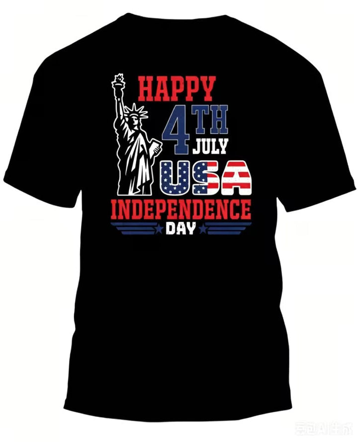 Men's nan patriotic graphic cotton crewneck T-shirt with vintage eagle emblem Kalsten