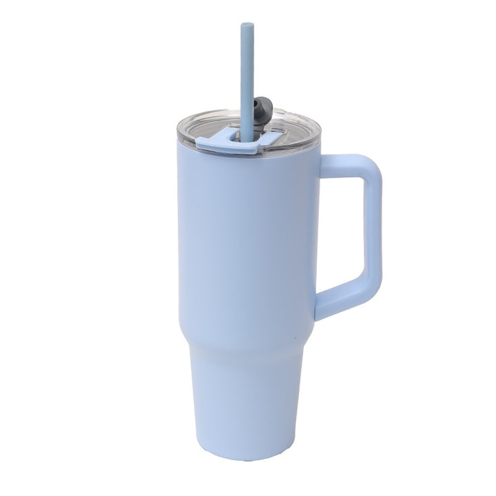 Unisex Insulated Drinking Cup with Handle and Integrated Straw Kalsten