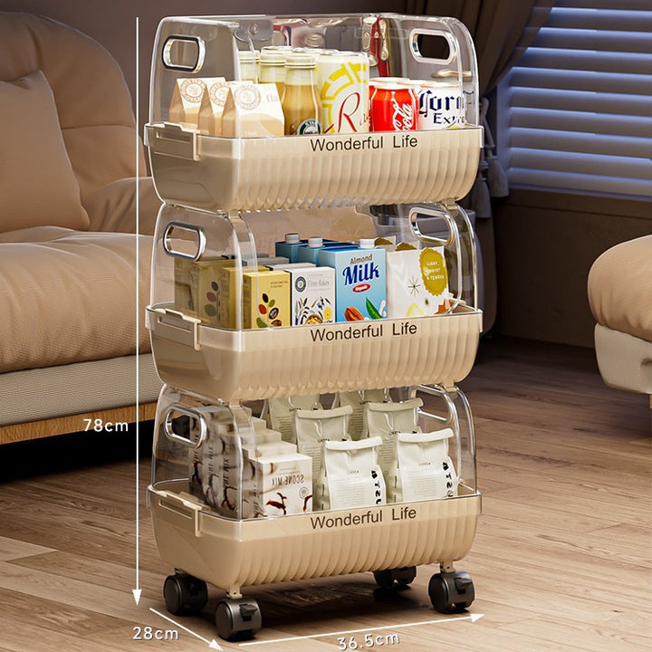 Multi-Tier Storage Organizer with Transparent Baskets Kalsten