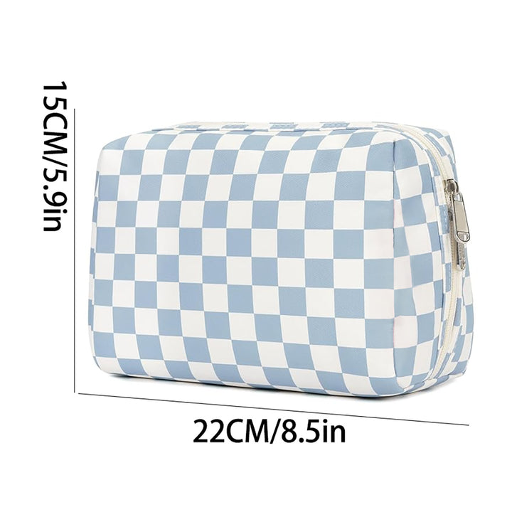 Stylish cosmetic bag with checked pattern Kalsten