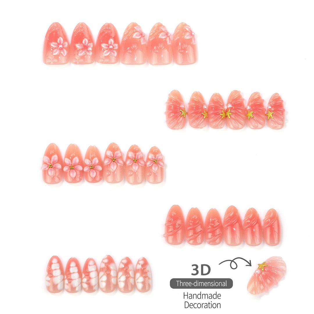 Artistic Floral Press-On Nail Design Kit