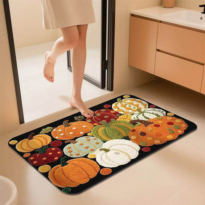 Pumpkin-Themed Bath Mat Kalsten