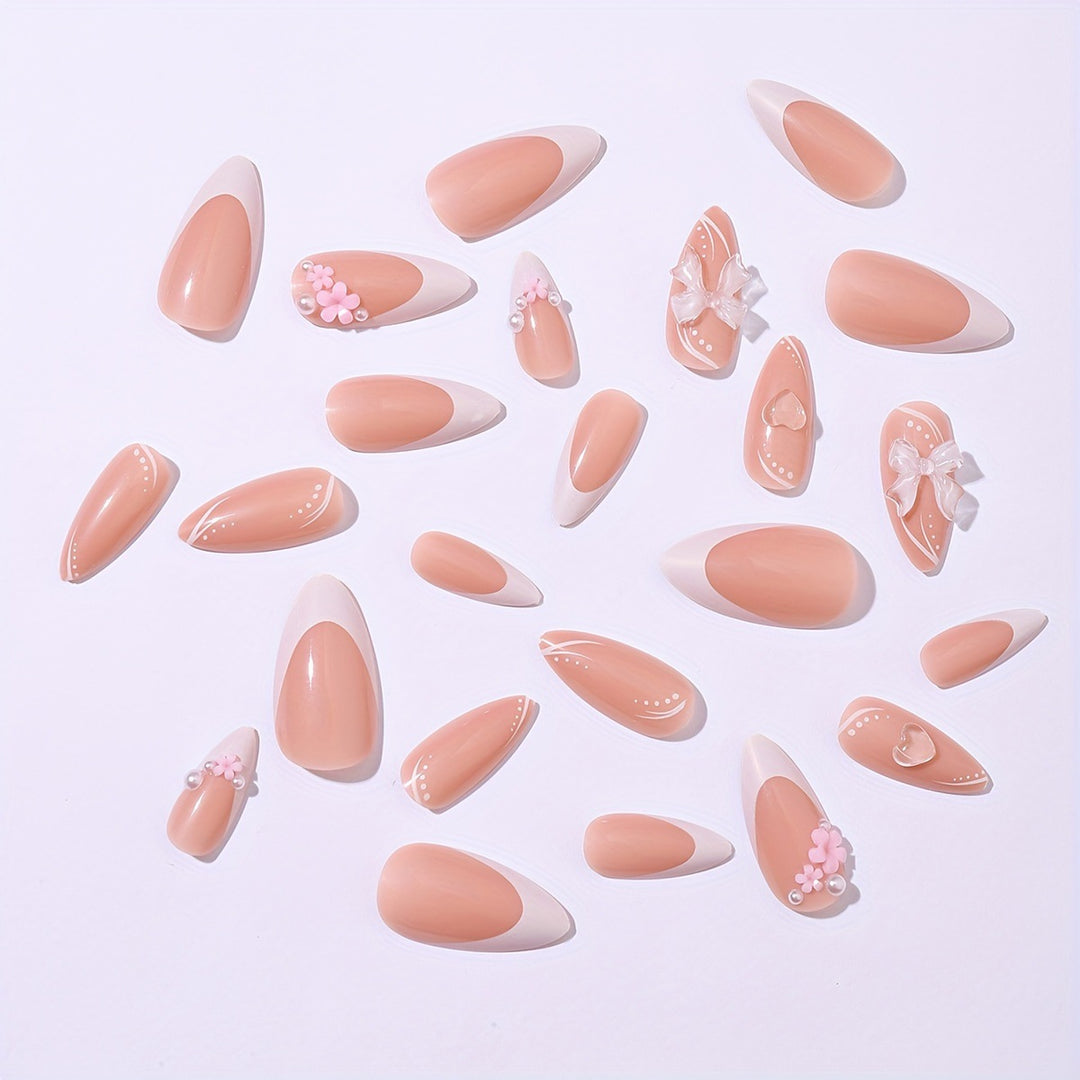 Artificial nail set with delicate flower design Kalsten