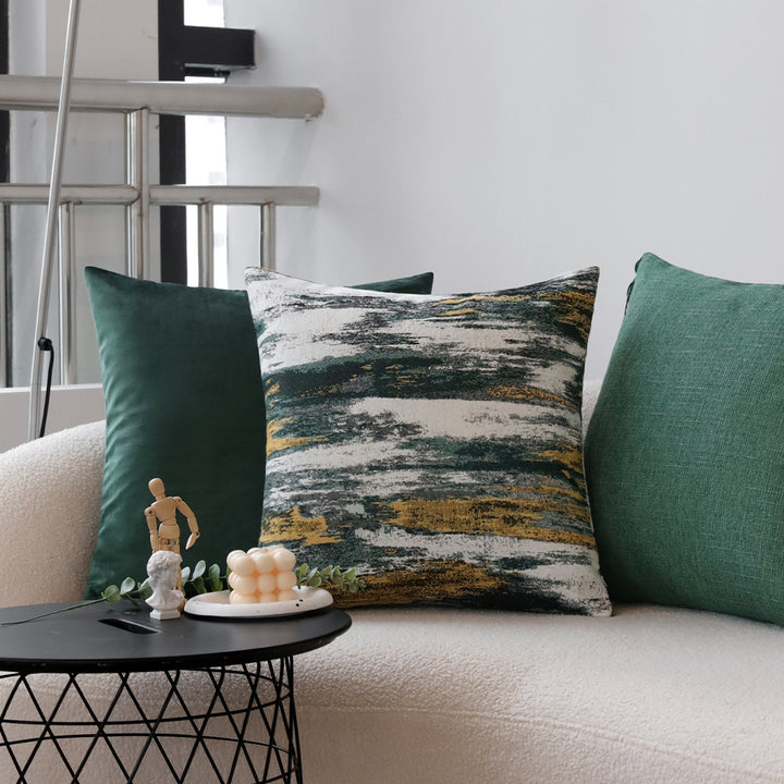 Square cushion cover with abstract jacquard watercolor pattern and concealed zipper Kalsten