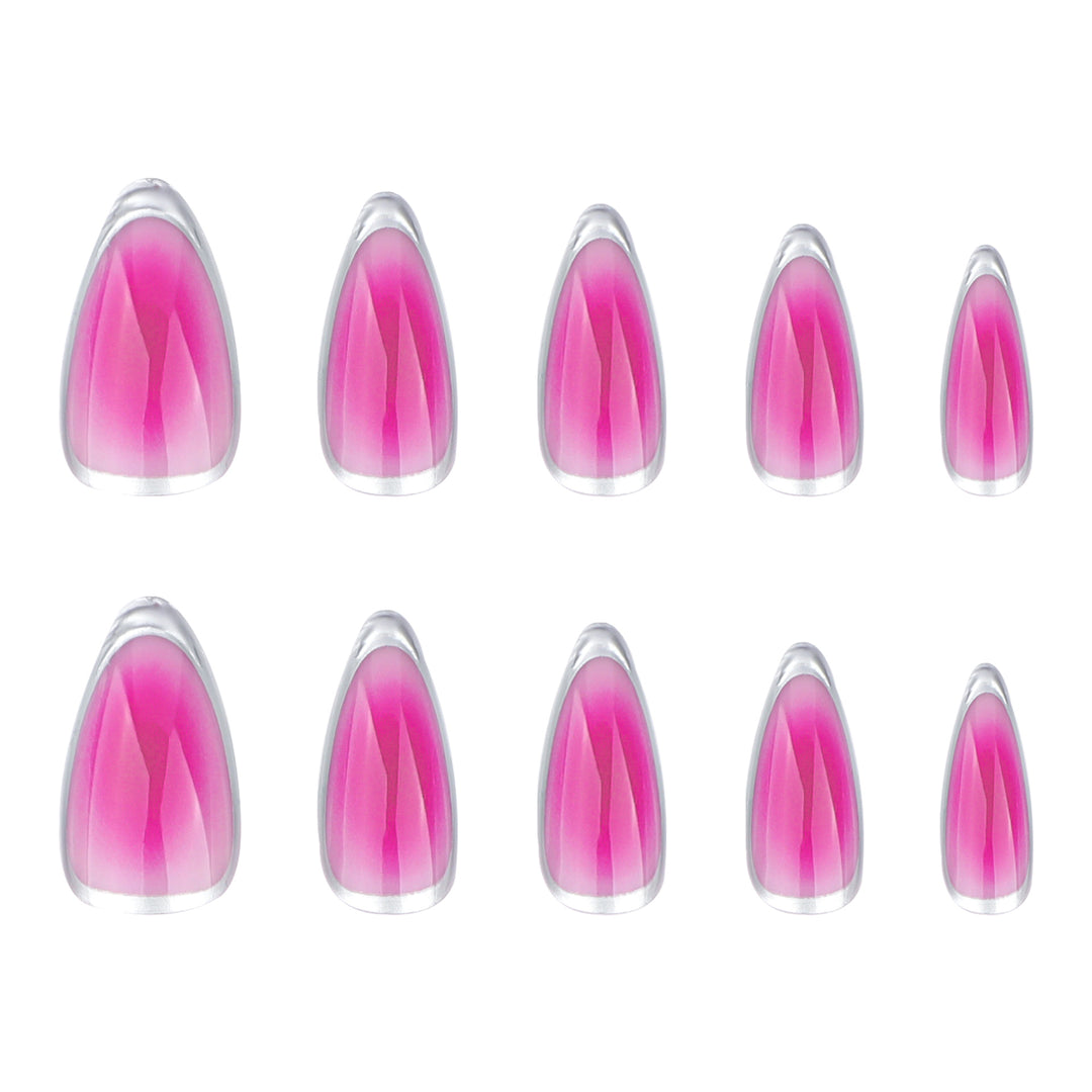 Artful stiletto nails with ombre effect and shine Kalsten