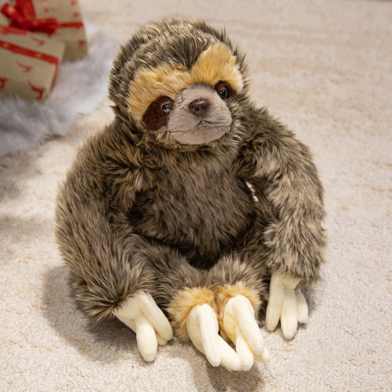 Lifelike Lying-Down Sloth Plush with Extra-Long Arms and Ultra-Soft Faux Fur Kalsten