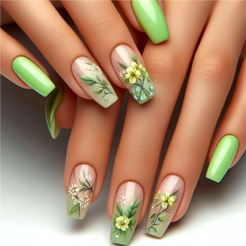 Artistic Floral Design Press-On Nails Kalsten 1788434359