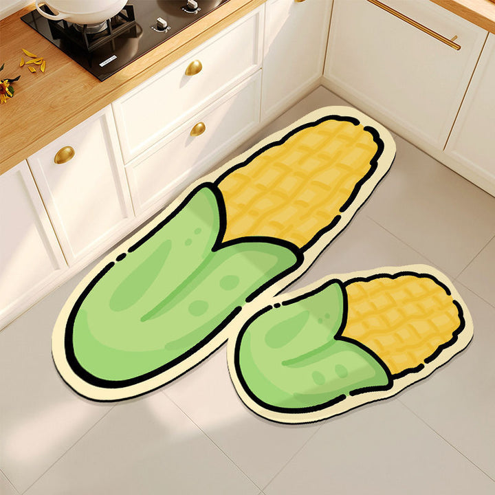 Cartoon Pepper Design Kitchen Mat Set
