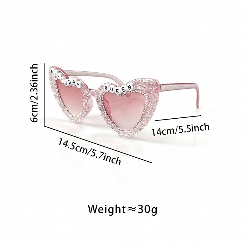 Rhinestone-Embellished Heart Sunglasses Kalsten