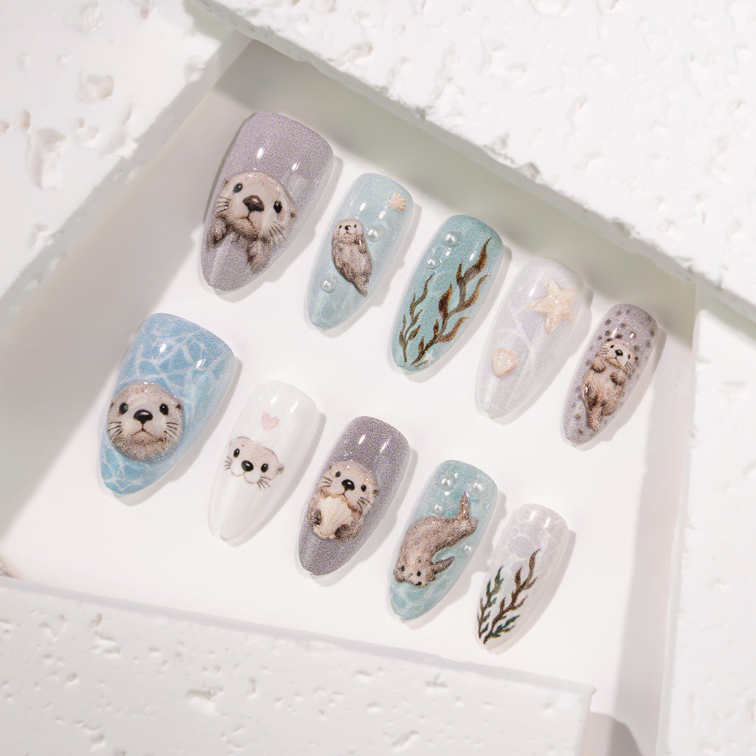 3D Animal-Themed Press-On Nail Art Set Kalsten