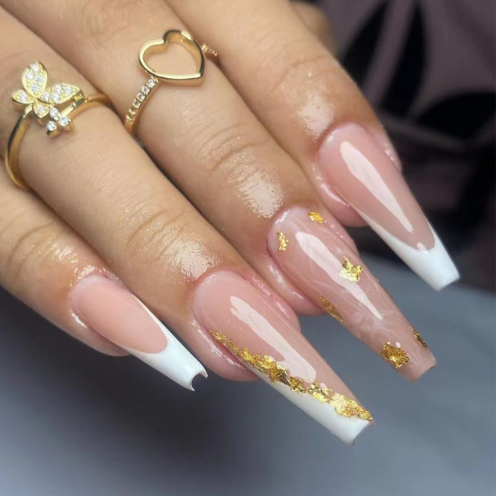 Artistic Stiletto Nails with Glitter and Shine Accents Kalsten