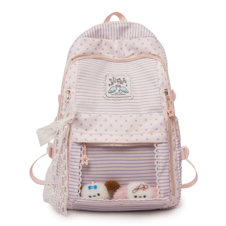 Trendy Striped School Backpack Kalsten