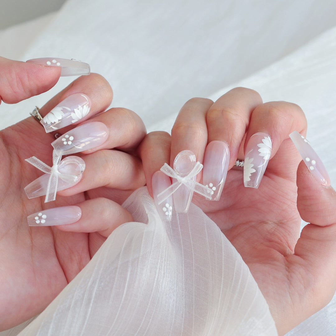 3D Floral Press-On Nail Art Set