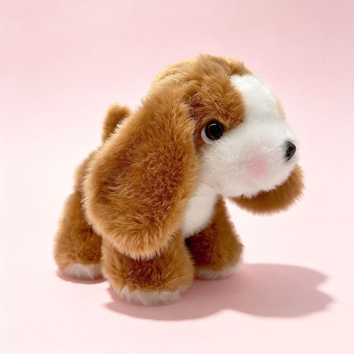 Plush Sitting Puppy Toy with Ultra-Soft Faux Fur and Embroidered Nose Kalsten