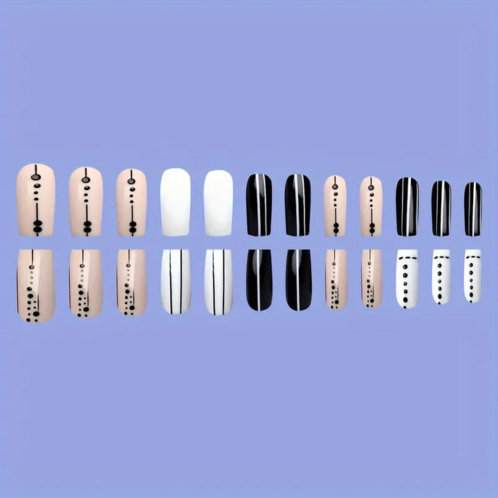 Artistic Geometric Press-On Nail Art Kalsten