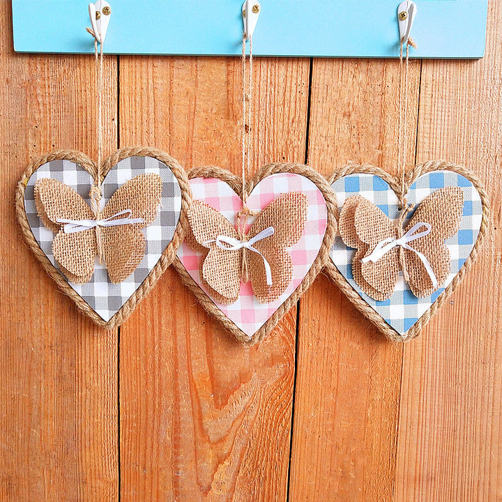Heart-Shaped Decorative Wall Decor with Butterfly Motif