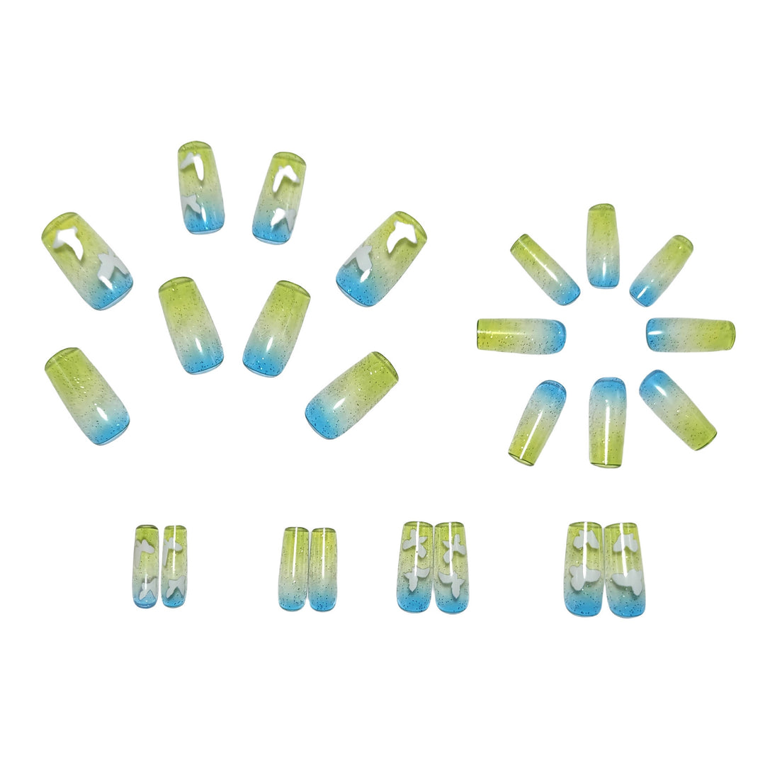 Artificial nails in summer style with butterfly design Kalsten