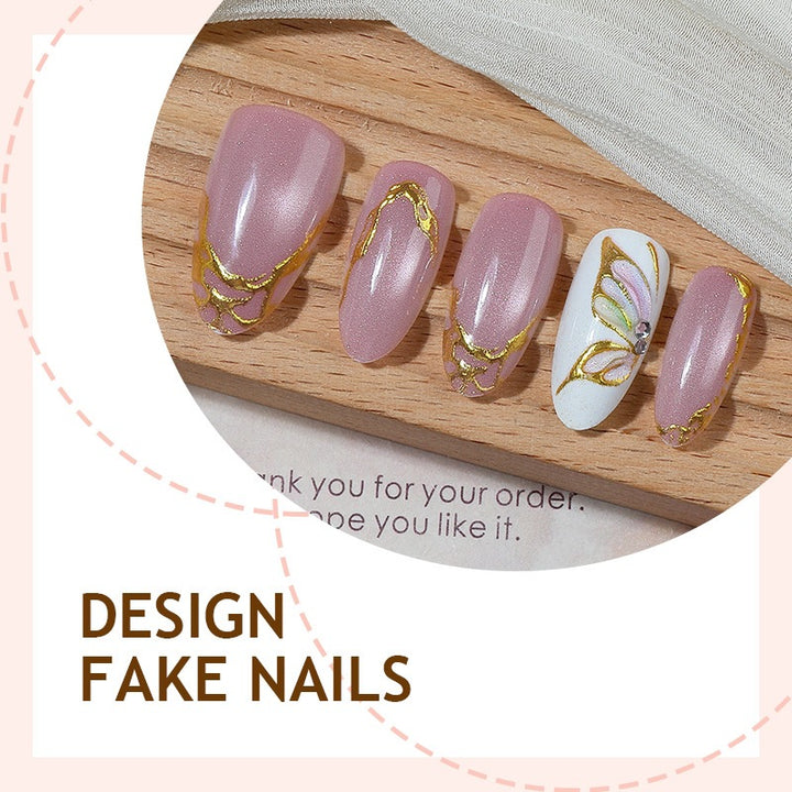 Artificial nail collection with stylish gold accents Kalsten