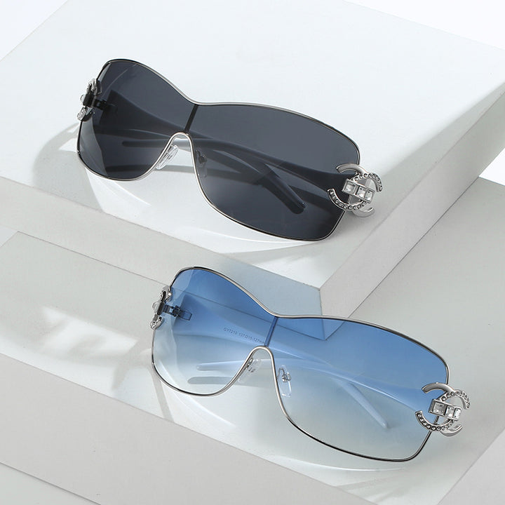Fashionable Oversized Shield Sunglasses Kalsten