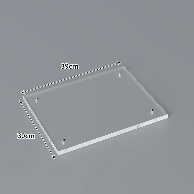 Large Wall-Mounted Clear Acrylic Floating Display Shelf Panel with Pre-Drilled Standoffs