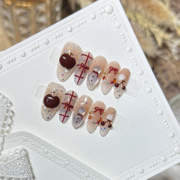 Winter-Themed Press-On Nail Art Set Kalsten