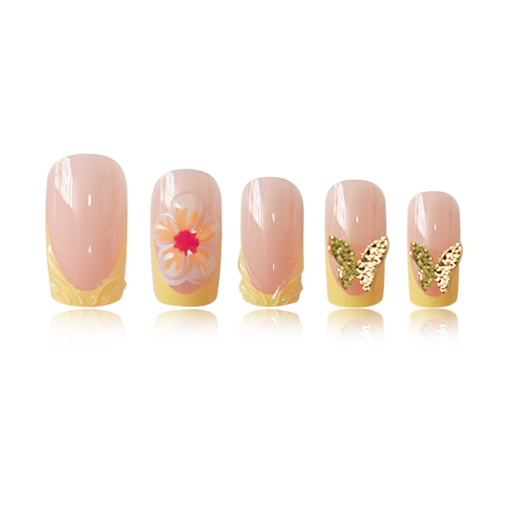Artistic Floral Press-On Nail Design Kalsten