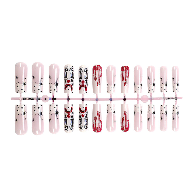 Artistic Press-On Nail Set with Creative Halloween Designs kalsten