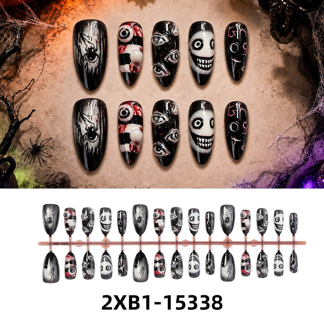 Acrylic nail set with creative Halloween motifs Kalsten