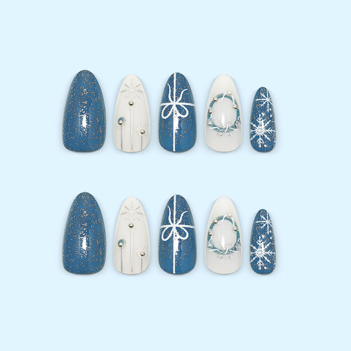 Luxury artificial nails in winter design Kalsten