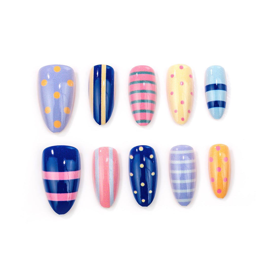 Stylish Patterned Press-On Nail Art Set