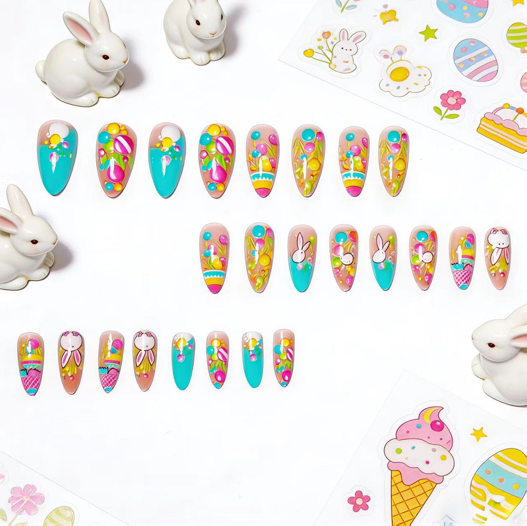 Artificial nails with cheerful Easter design Kalsten