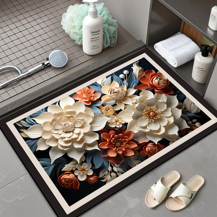 Floral Patterned Bath Mat Kalsten