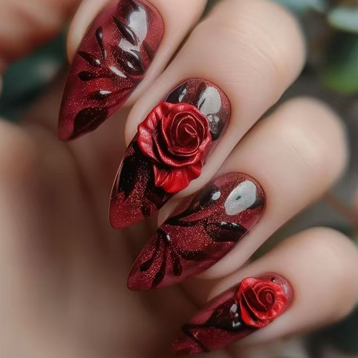Creative Art Nails with Elegant Rose Designs Kalsten