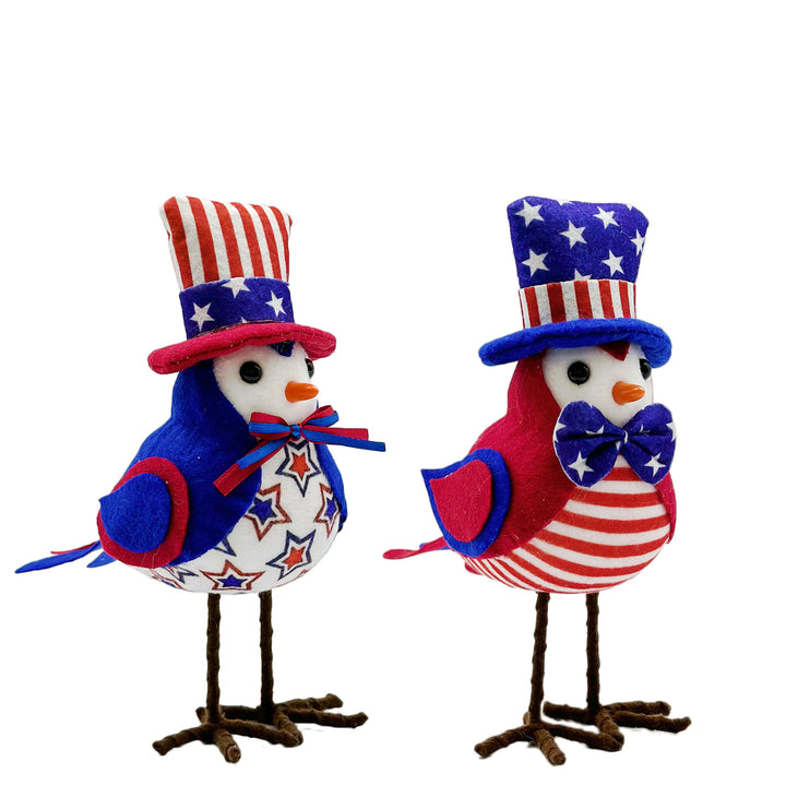 Unisex nan patriotic plush tabletop bird decor with wire legs and top hat Kalsten