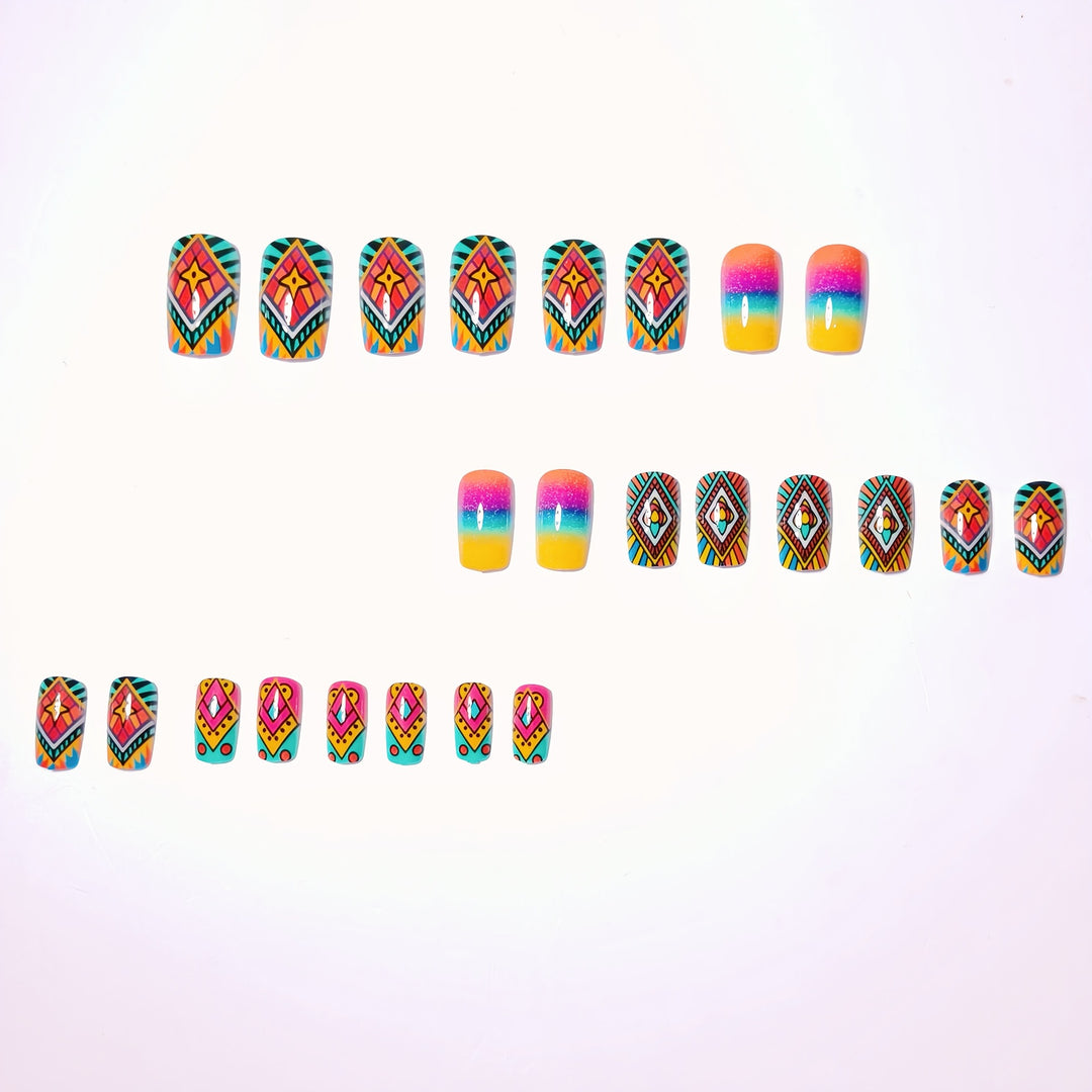 Creative Artistic Nails with Geometric Pattern Kalsten