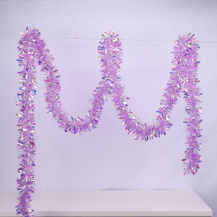 Glittering Christmas garland with snowflake motifs