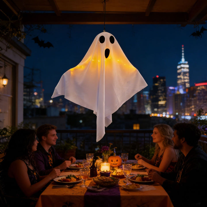 Decorative Halloween Ghost Figure with LED Lighting