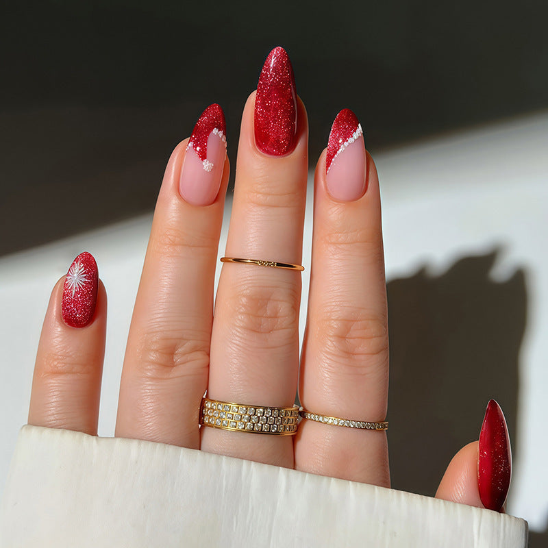 Artificial nail set with glamorous glitter accents Kalsten