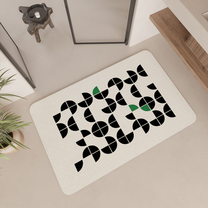 Modern Geometric Patterned Bath Mat Kalsten