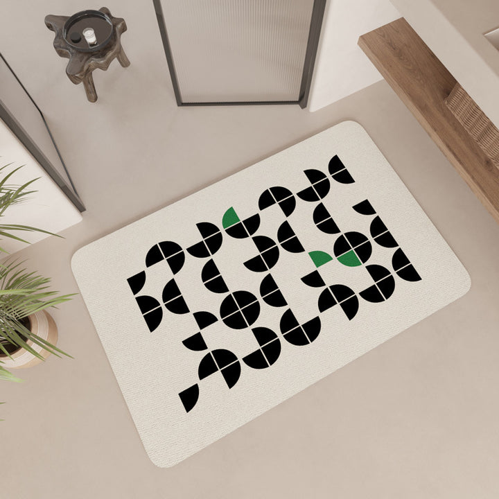 Modern Geometric Patterned Bath Mat Kalsten