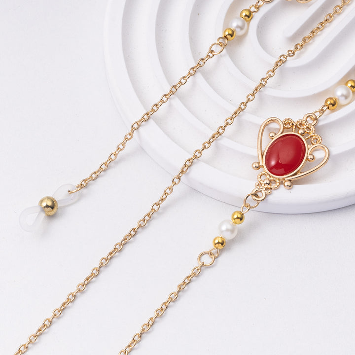 Elegant Eyewear Chain with Decorative Gemstones Kalsten